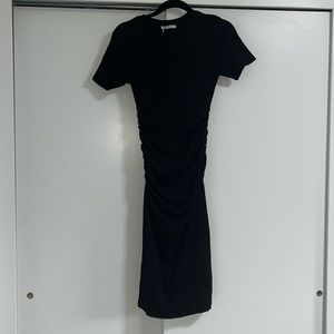 Black Zara Ruched Ribbed Dress NWT